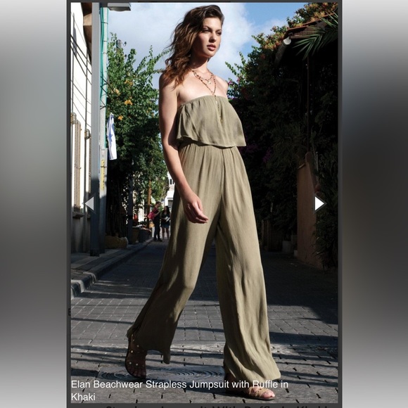 Elan Tan Strapless Jumpsuit - Picture 5 of 6